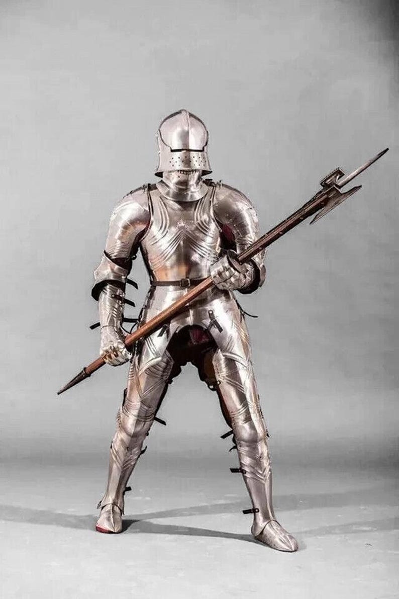 Medieval Gothic Knight Suit Of Armor Crusader Combat Wearable Full Body Armor-Best Gift