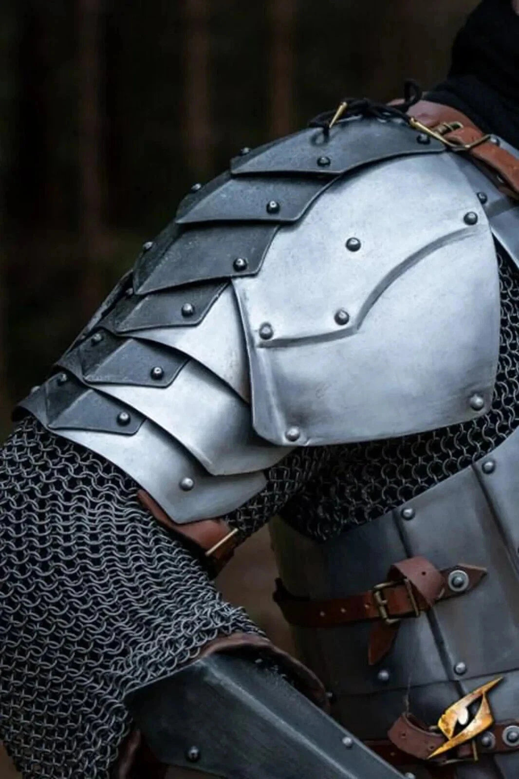 Dark Dreki Steel Knight Armor Suit Full Body Armor With Cuirass,Pauldrons,Bracer
