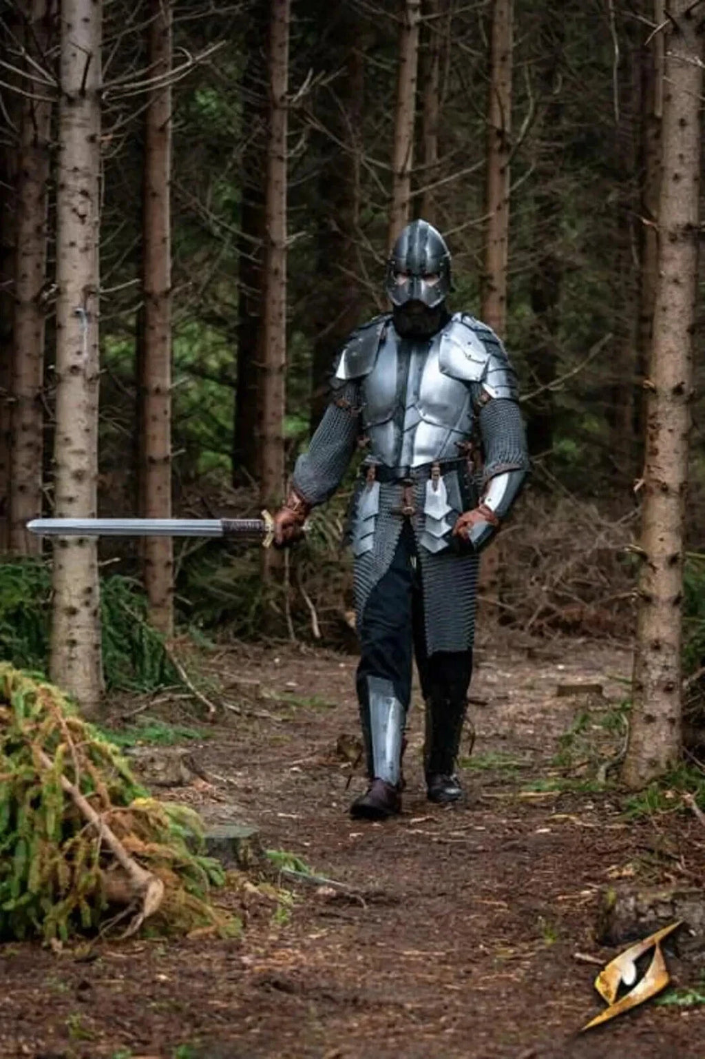 Dark Dreki Steel Knight Armor Suit Full Body Armor With Cuirass,Pauldrons,Bracer